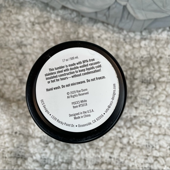 RAE Dunn NWT Pisces Insulated Tall Black Tumbler - Picture 5 of 5